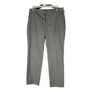 Zara Womens Gray Plaid Straight-Leg Trousers Size 6
